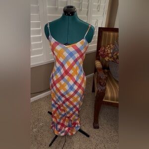 Colorful Plaid Spaghetti Strap Dress